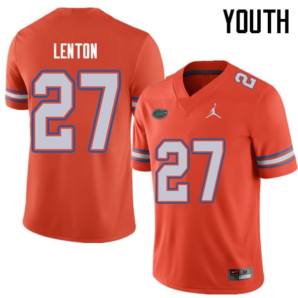 NCAA Florida Gators Quincy Lenton Youth #27 Jordan Brand Orange Stitched Authentic College Football Jersey YAY6564FZ